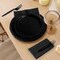 96 Pcs Party Plates, Black Paper Plates and Napkins, Disposable Tableware Set, Party Supplies